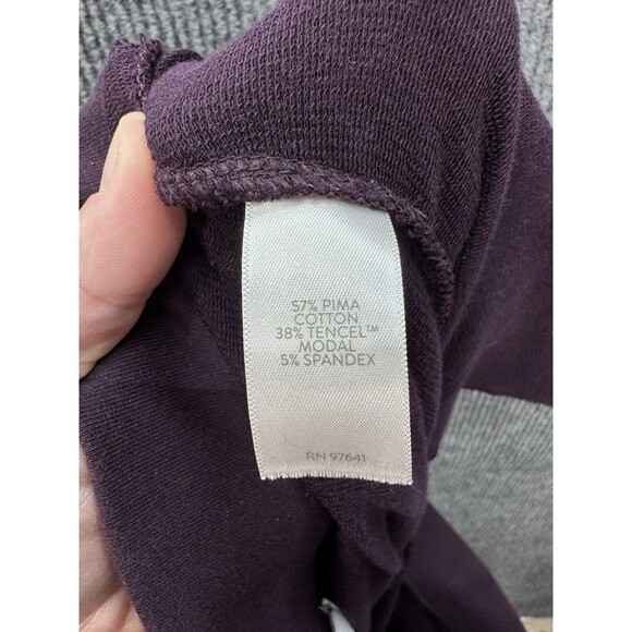 J Jill Pure Jill Affinity French Terry Pants Sz 2X Purple Slim Leg Pull On Pima - Picture 6 of 11